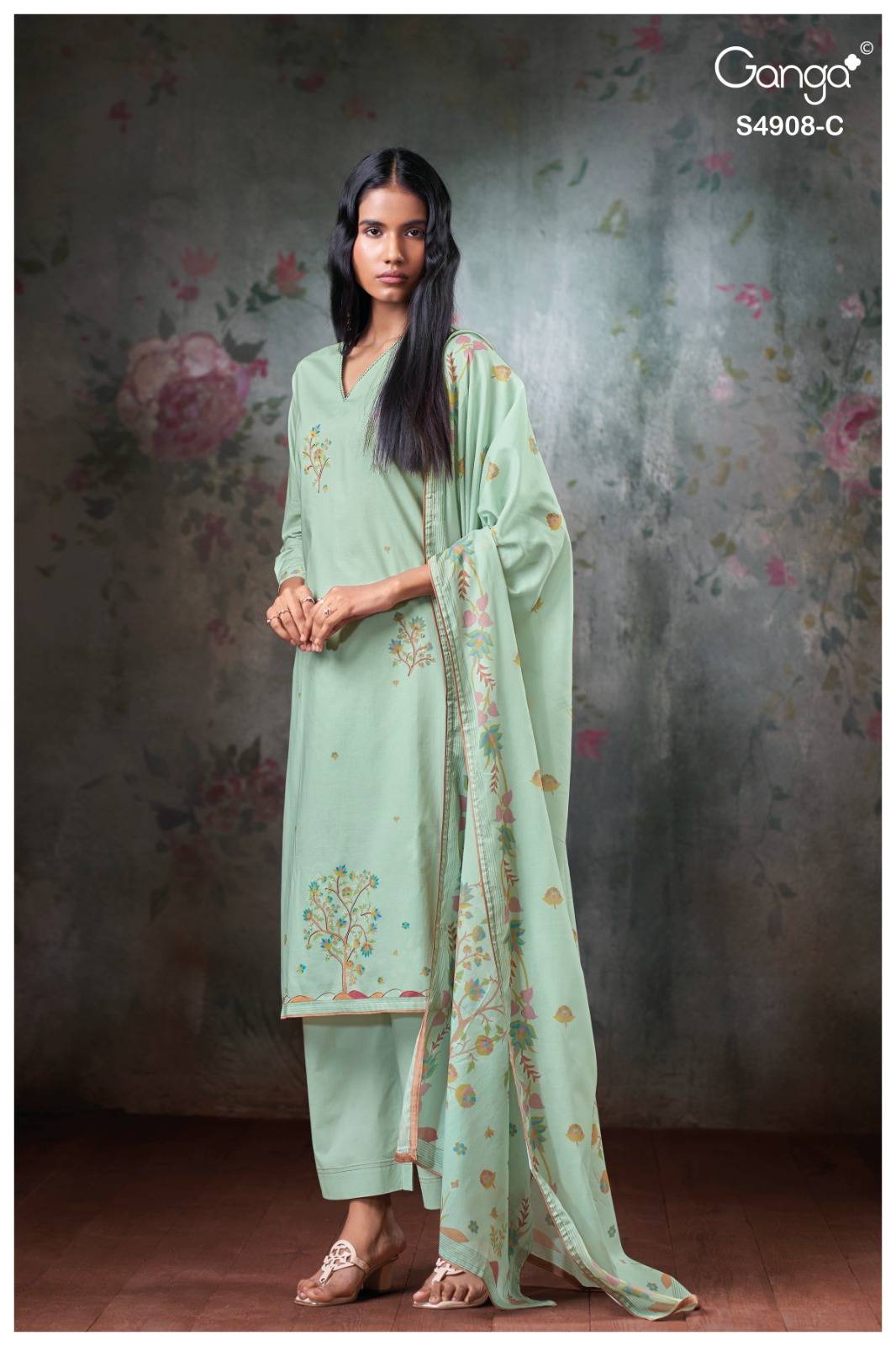 ELYNDRIA 4908 By GANGA FASHION Stylish Beautiful Colourful Cotton Dresses At Wholesale Price